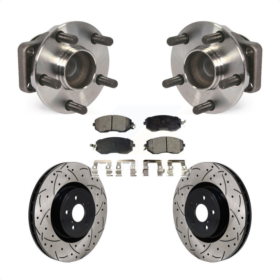 Front Hub Bearing Drill Slot Brake Rotor Pad Kit For Toyota 86 Base GT With Brembo Brakes KBB-130679