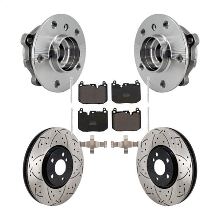 Front Hub Bearing Coat Drill Slot Brake Rotor Pads Kit For Mini Cooper Countryman Clubman KBB-130684