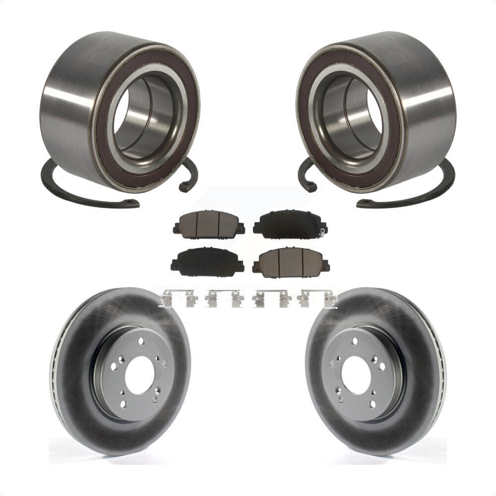 Front Wheel Bearing Coated Disc Brake Rotor And Ceramic Pads Kit For 2016-2022 Honda HR-V KBB-130706