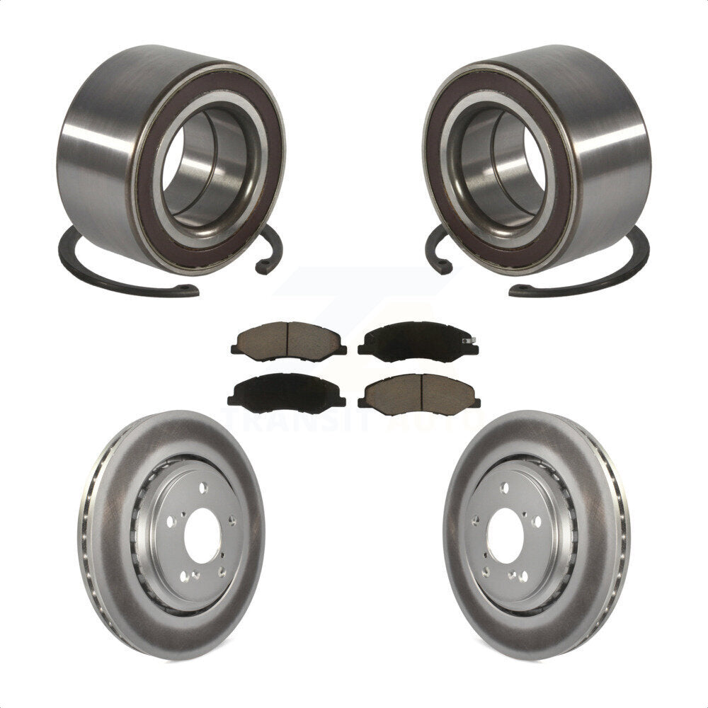 Front Wheel Bearing Coated Disc Brake Rotors And Pads Kit For 2018-2023 Honda Odyssey KBB-130707