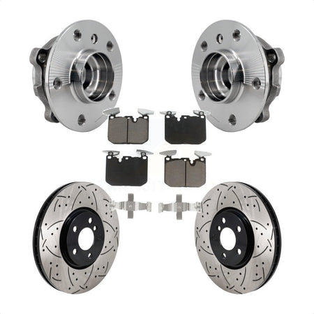 Front Hub Bearing Drill Slot Brake Rotor Pads Kit For 20-22 Mini Cooper John Works KBB-130713