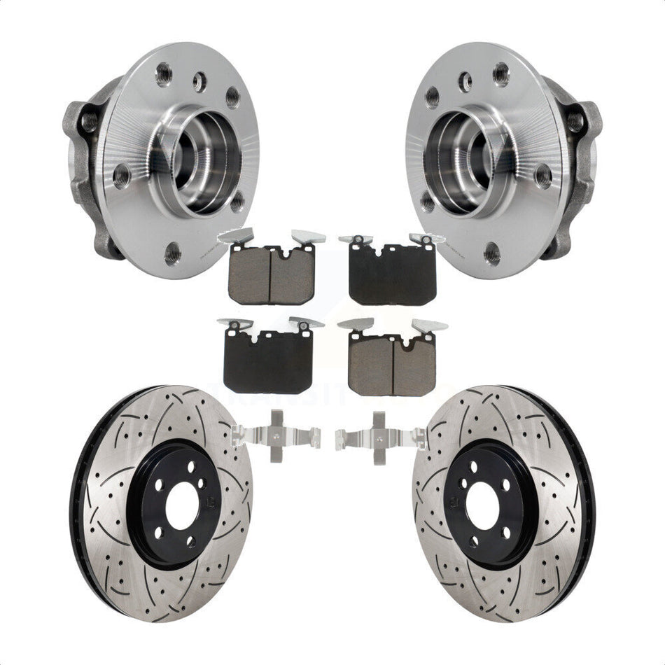 Front Hub Bearing Drill Slot Brake Rotor Pads Kit For 20-22 Mini Cooper John Works KBB-130713