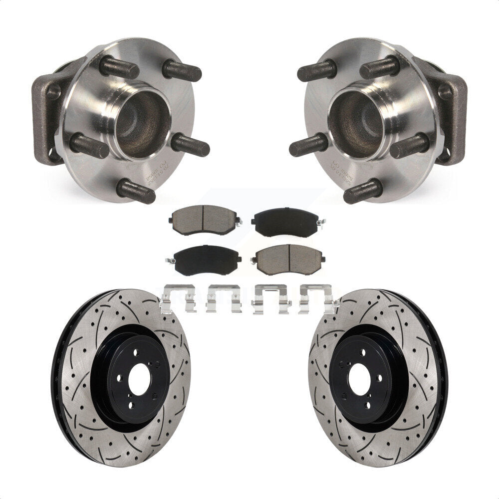 Front Hub Bearing Drill Slot Brake Rotor Pad Kit For Toyota 86 Base GT With Brembo Brakes KBB-130715