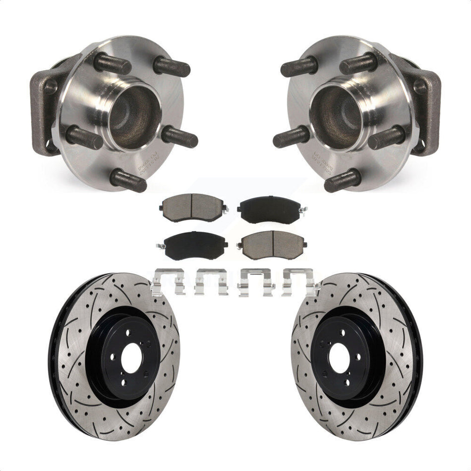 Front Hub Bearing Drill Slot Brake Rotor Pad Kit For Toyota 86 Base GT With Brembo Brakes KBB-130715