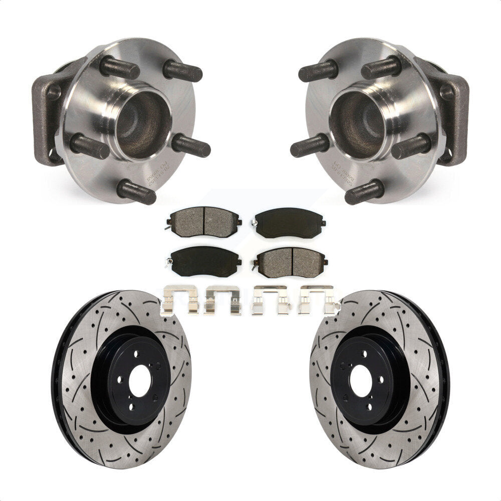 Front Hub Bearing Drill Slot Brake Rotor Pad Kit For Toyota 86 Base GT With Brembo Brakes KBB-130728