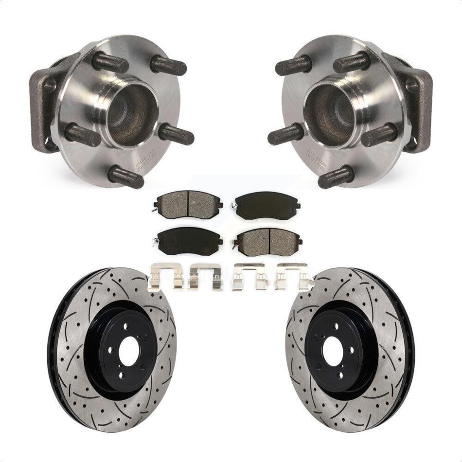 Front Hub Bearing Drill Slot Brake Rotor Pad Kit For Toyota 86 Base GT With Brembo Brakes KBB-130728