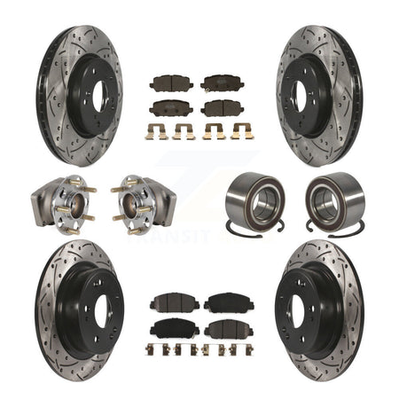 Front Rear Hub Bearing Coated Brake Rotor And Pad Kit (10Pc) For 2016-2022 Honda HR-V AWD KBB-130745