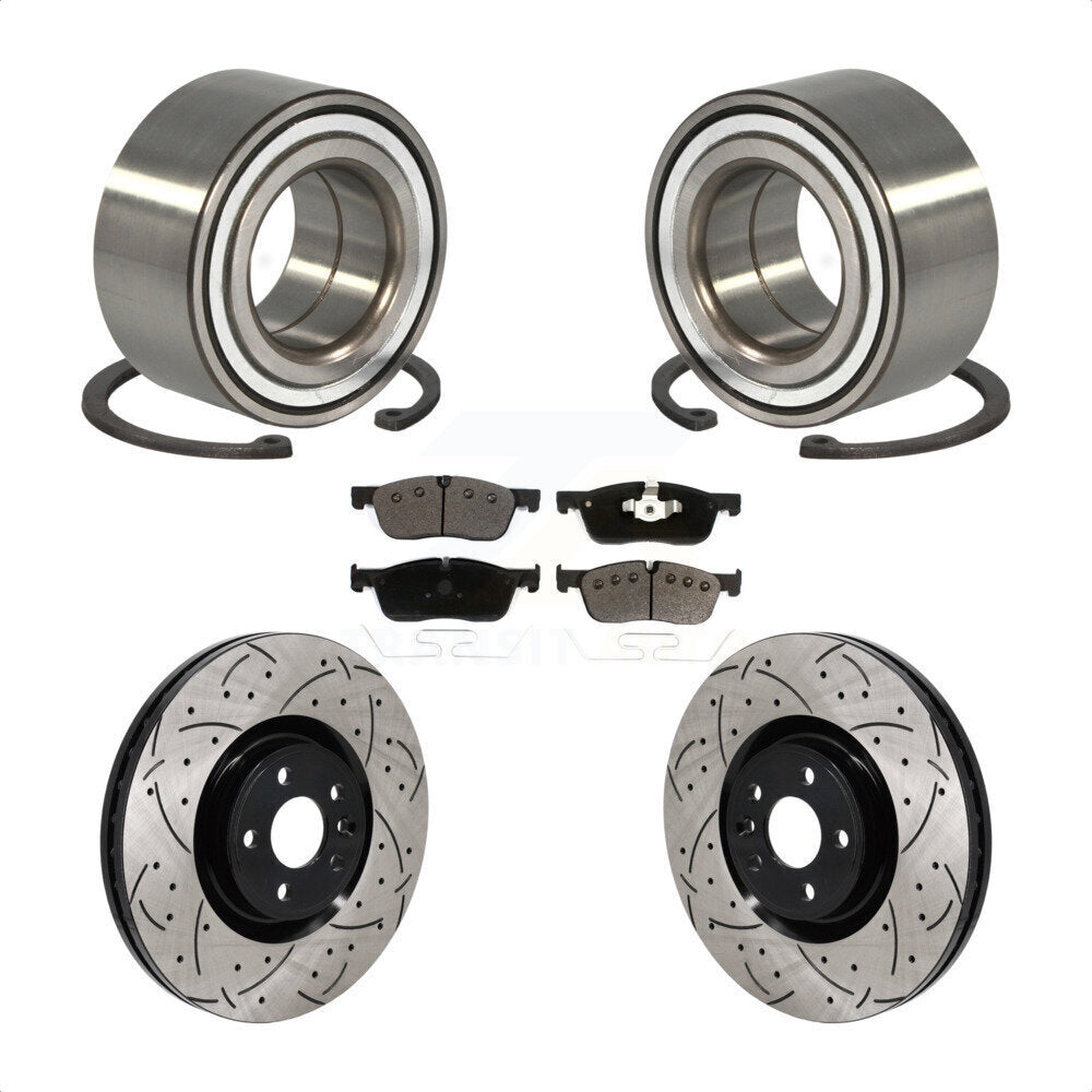 Front Wheel Bearing Drill Slot Brake Rotor Pads Kit For Land Rover Discovery Sport Jaguar KBB-130773