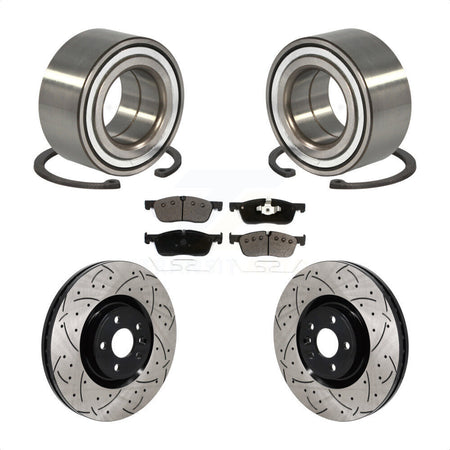 Front Wheel Bearing Drill Slot Brake Rotor Pads Kit For Land Rover Discovery Sport Jaguar KBB-130773