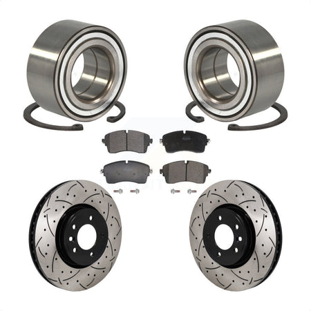 Front Wheel Bearing Coated Drill Slot Brake Rotor Pads Kit For Land Rover Discovery Range KBB-130778