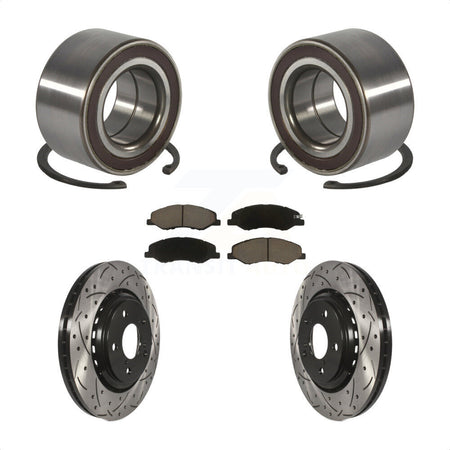 Front Wheel Bearing Coated Drilled Slot Brake Rotor & Pad Kit For 2018-2023 Honda Odyssey KBB-130794