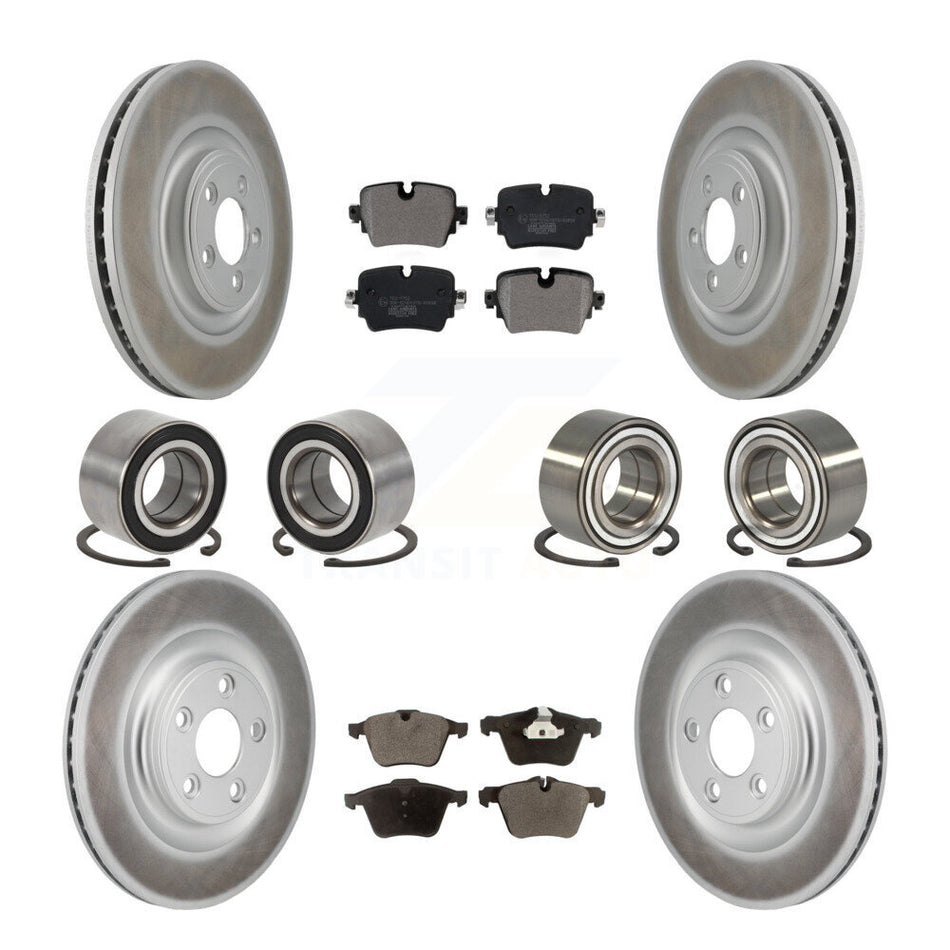 Front Rear Bearing Coat Brake Rotor Pads Kit (10Pc) For 2016 Jaguar XJ Base with AWD 3.0L KBB-130798
