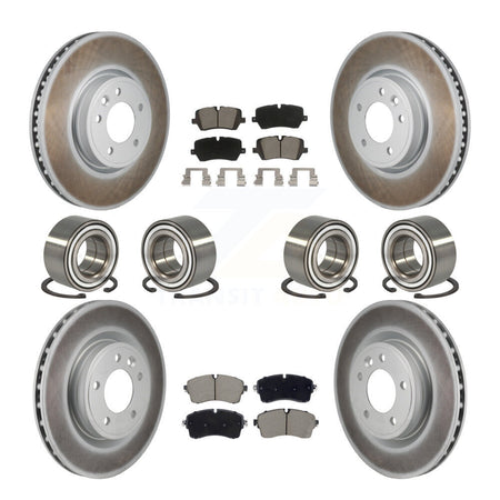 Front Rear Bearing Coated Disc Brake Rotor Pads Kit (10Pc) For Land Rover Discovery Range KBB-130804
