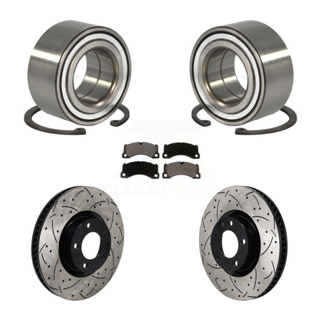 Front Wheel Bearing Drill Slot Brake Rotor Pad Kit For Volkswagen Touareg Porsche Cayenne KBB-130836