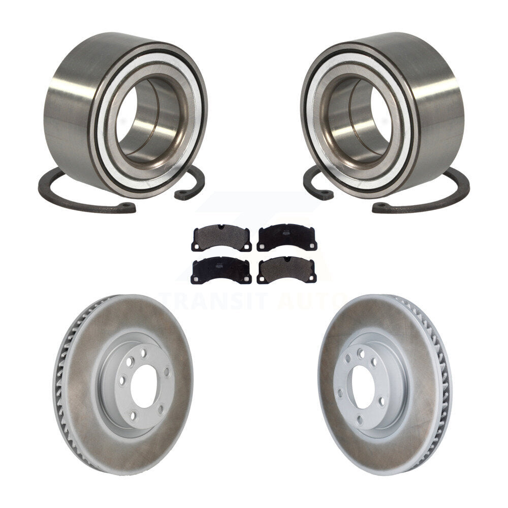 Front Wheel Bearing Coated Brake Rotor And Pad Kit For Volkswagen Touareg Porsche Cayenne KBB-130843
