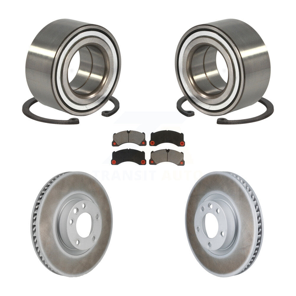 Front Wheel Bearing Coated Brake Rotor And Pad Kit For Volkswagen Touareg Porsche Cayenne KBB-130845