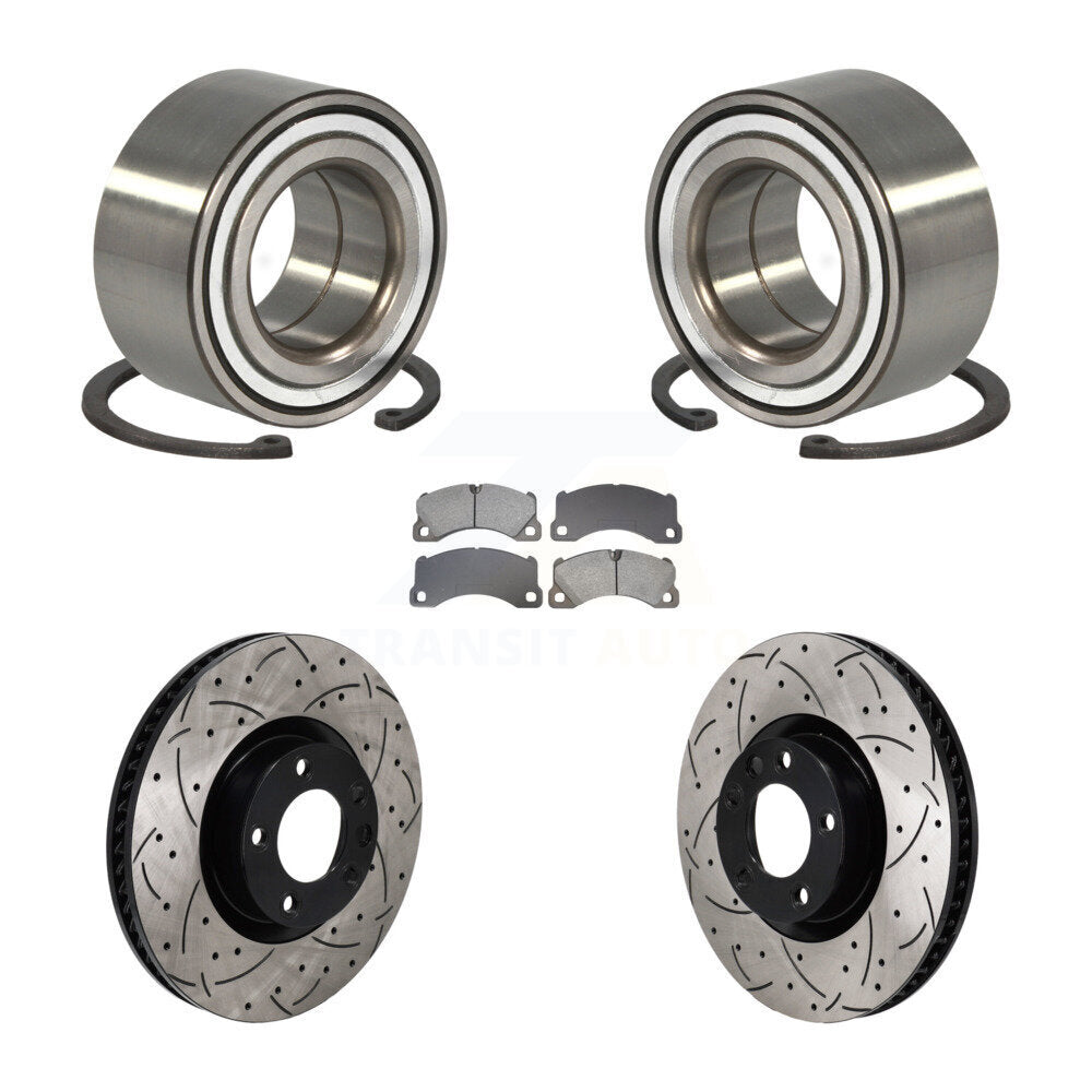 Front Wheel Bearing Drill Slot Brake Rotor Pad Kit For Volkswagen Touareg Porsche Cayenne KBB-130846