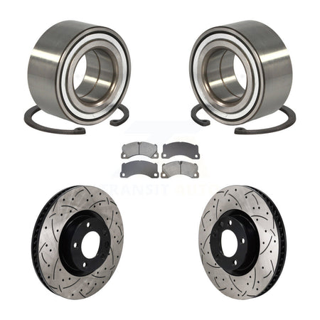 Front Wheel Bearing Drill Slot Brake Rotor Pad Kit For Volkswagen Touareg Porsche Cayenne KBB-130846