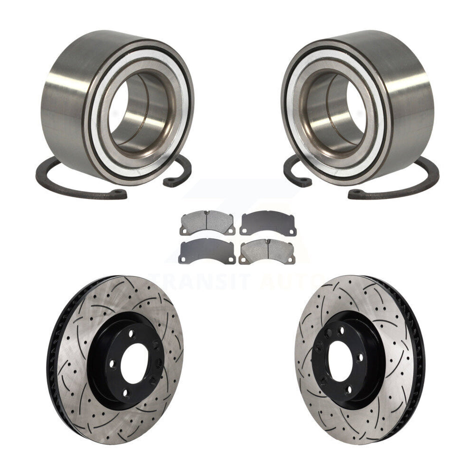 Front Wheel Bearing Drill Slot Brake Rotor Pad Kit For Volkswagen Touareg Porsche Cayenne KBB-130846
