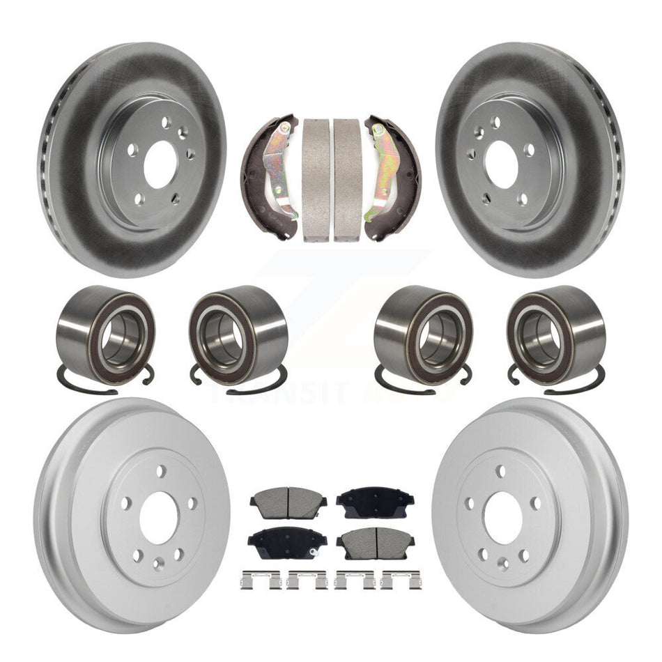 Front Rear Bearing Coat Brake Rotor Pads Shoe Kit (10Pc) For 2013-2017 Chevrolet Trax AWD KBB-130855