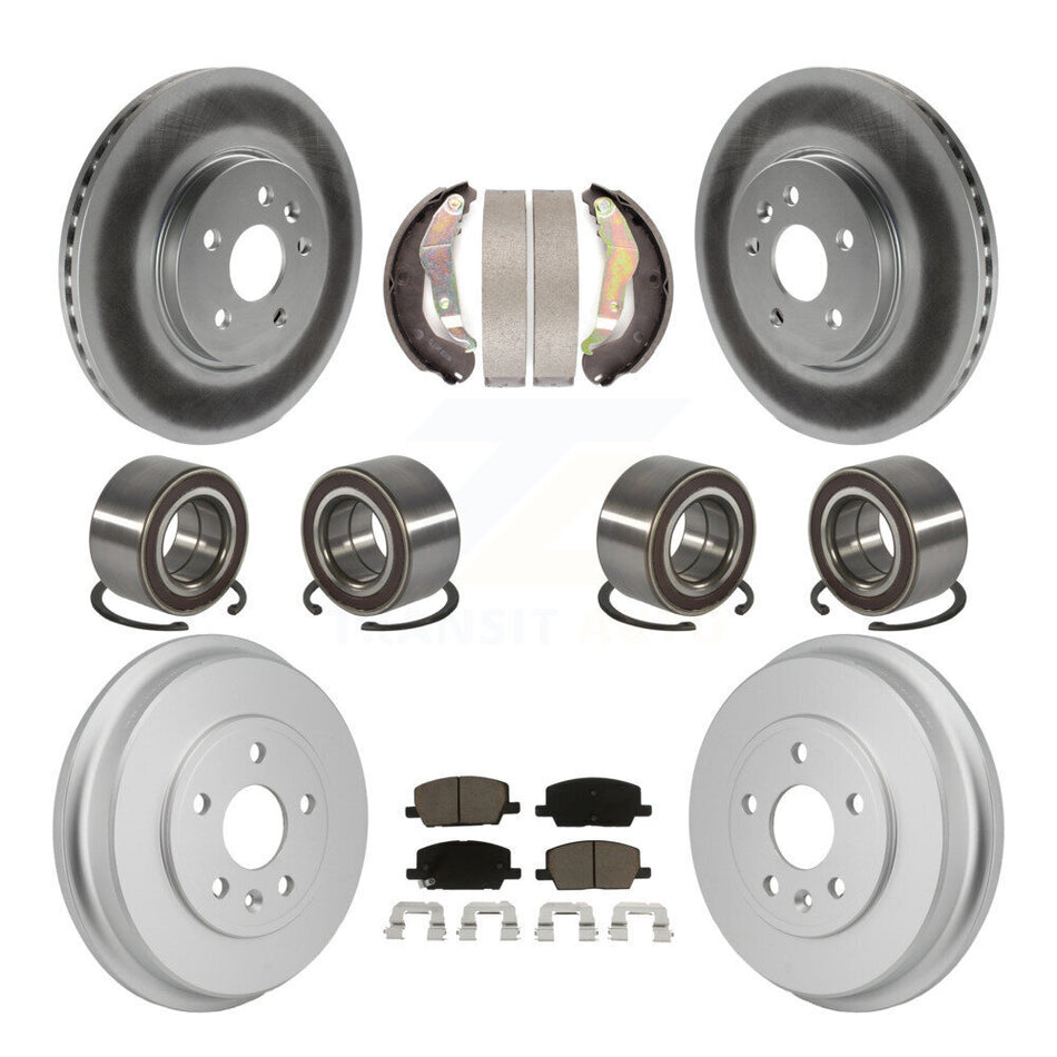 Front Rear Bearing Coated Disc Brake Rotor And Pad Shoe Kit (10Pc) For Chevrolet Trax AWD KBB-130857