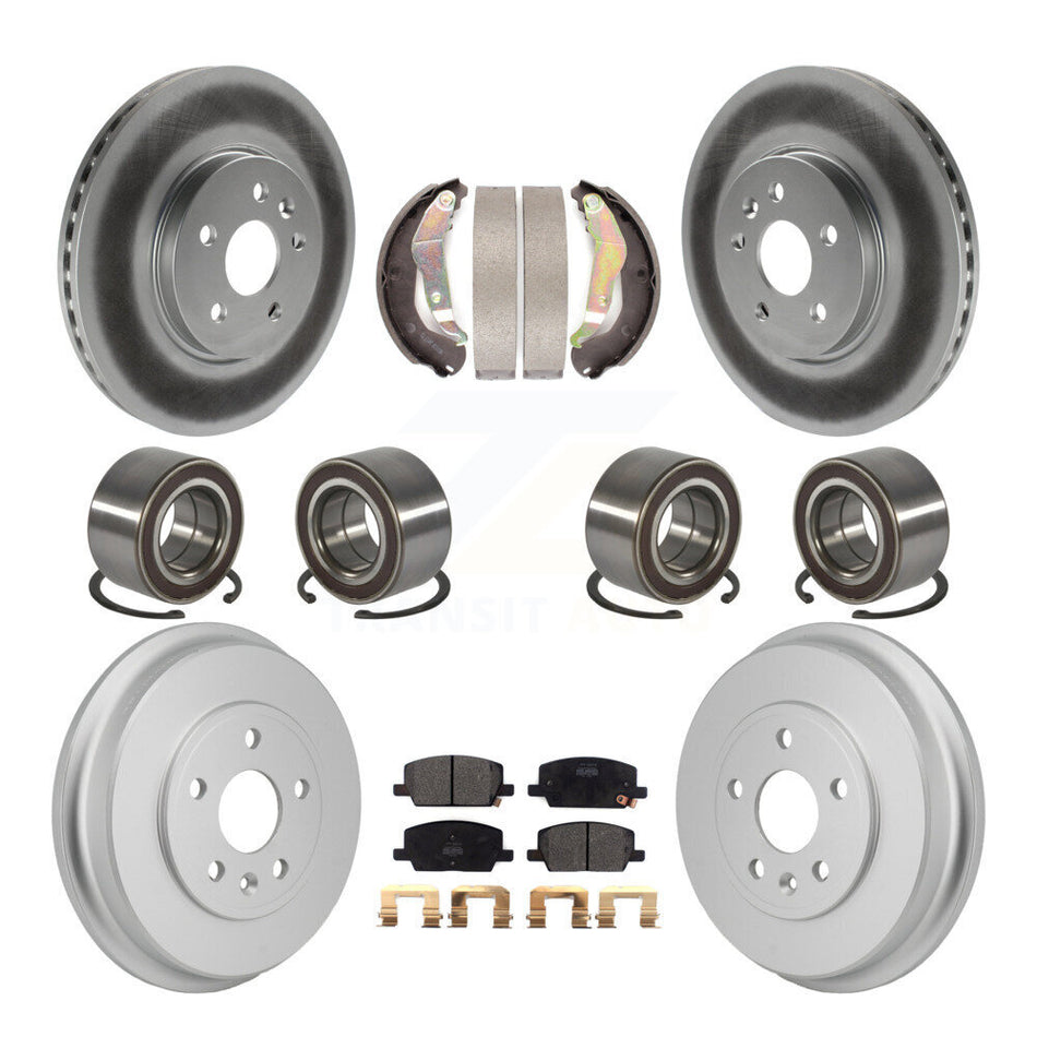 Front Rear Bearing Coated Disc Brake Rotor And Pad Shoe Kit (10Pc) For Chevrolet Trax AWD KBB-130860