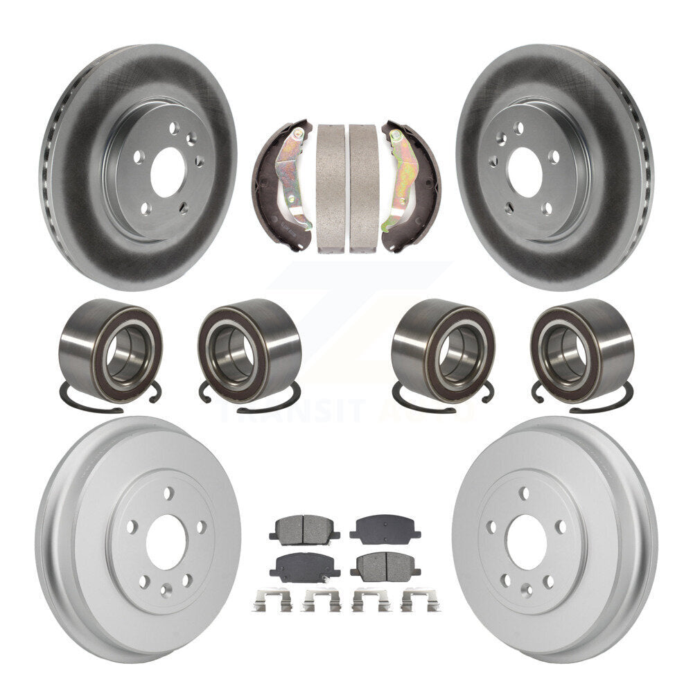Front Rear Bearing Coated Disc Brake Rotor And Pad Shoe Kit (10Pc) For Chevrolet Trax AWD KBB-130861