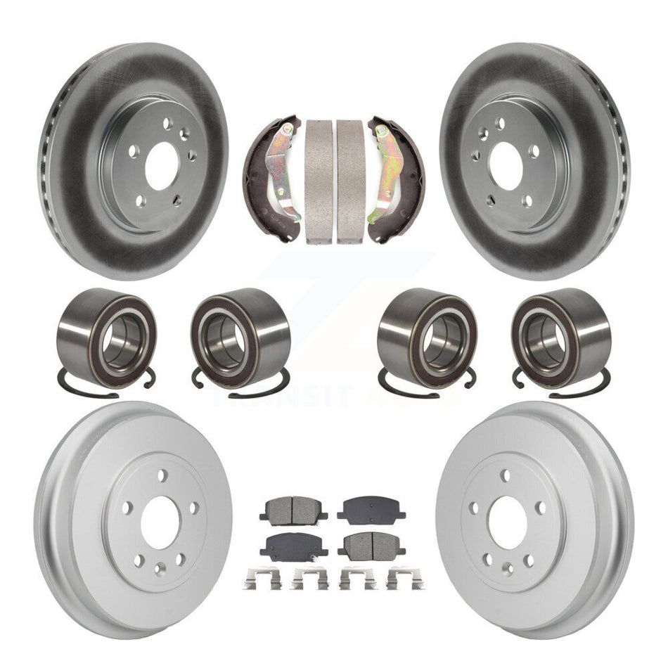 Front Rear Bearing Coated Disc Brake Rotor And Pad Shoe Kit (10Pc) For Chevrolet Trax AWD KBB-130861