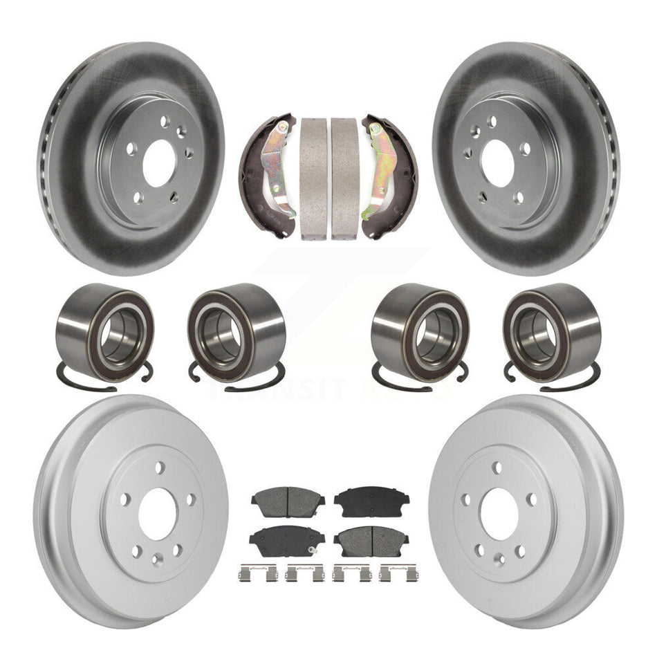 Front Rear Bearing Coat Brake Rotor Pads Shoe Kit (10Pc) For 2013-2017 Chevrolet Trax AWD KBB-130862