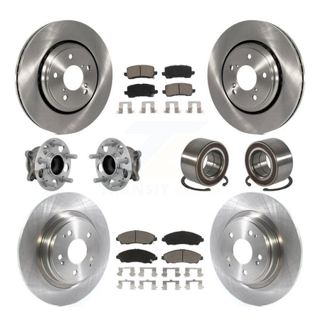 Front Rear Hub Bearing Assembly Disc Brake Rotor And Ceramic Pad Kit (10Pc) For Acura MDX KBB-130868