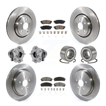 Front Rear Wheel Hub Bearing Disc Brake Rotor And Pad Kit (10Pc) For 2016 Lexus RX350 FWD KBB-130876