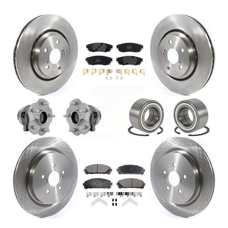 Front Rear Wheel Hub Bearing Disc Brake Rotor And Pad Kit (10Pc) For 2016 Lexus RX350 FWD KBB-130878