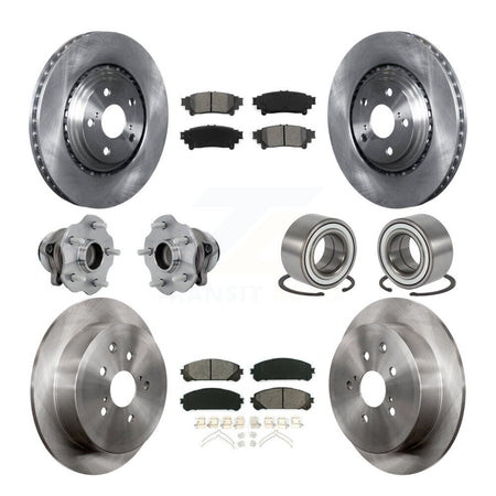 Front Rear Hub Bearing Disc Brake Rotor Pads Kit (10Pc) For Toyota Highlander Lexus RX350 KBB-130893