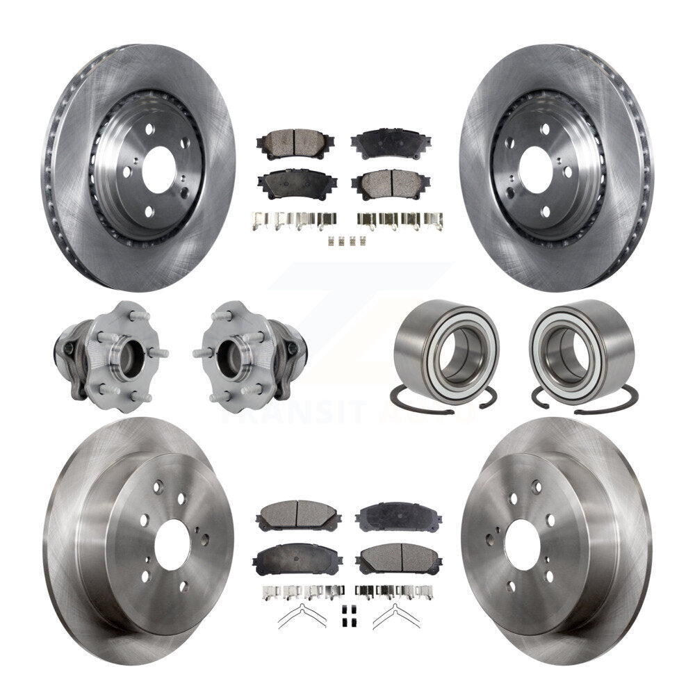 Front Rear Hub Bearing Disc Brake Rotor Pads Kit (10Pc) For Toyota Highlander Lexus RX350 KBB-130908