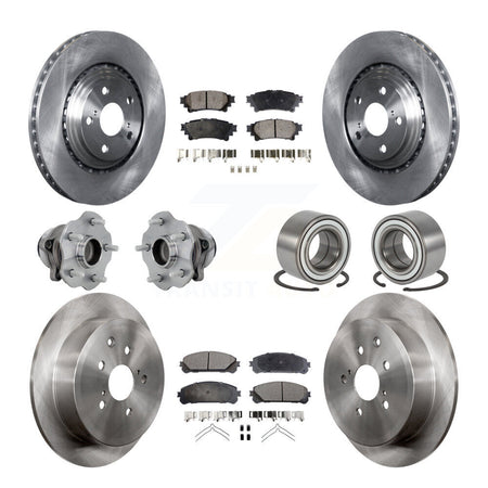 Front Rear Hub Bearing Disc Brake Rotor Pads Kit (10Pc) For Toyota Highlander Lexus RX350 KBB-130908
