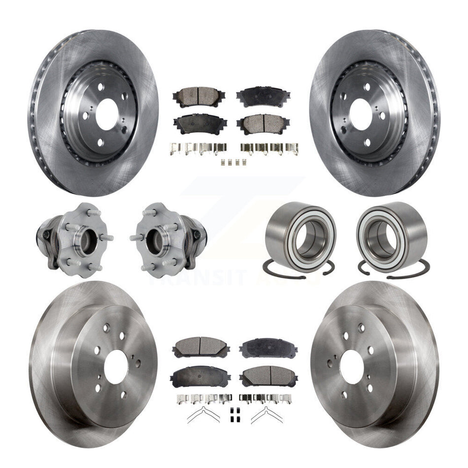 Front Rear Hub Bearing Disc Brake Rotor Pads Kit (10Pc) For Toyota Highlander Lexus RX350 KBB-130908