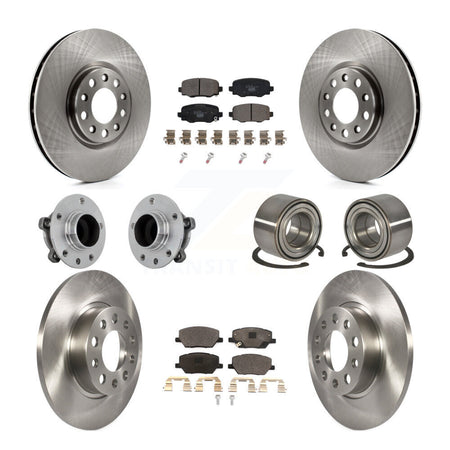 Front Rear Hub Bearings Disc Brake Rotors And Pads Kit (10Pc) For 2016-2018 Fiat 500X FWD KBB-130910