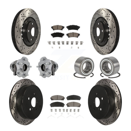 Front Rear Hub Bearing Coat Brake Rotor Pads Kit (10Pc) For Toyota Highlander Lexus RX350 KBB-130917
