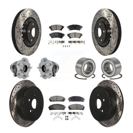 Front Rear Hub Bearing Coat Brake Rotor Pads Kit (10Pc) For Toyota Highlander Lexus RX350 KBB-130921