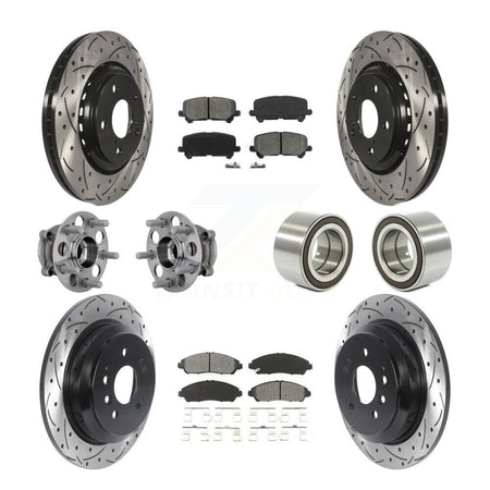 Front Rear Hub Bearing Coat Brake Rotor Pads Kit (10Pc) For 2017-2019 Honda Ridgeline AWD KBB-130931