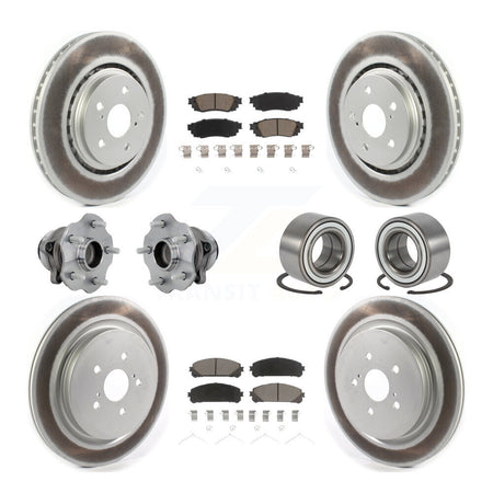 Front Rear Hub Bearing Coated Disc Brake Rotor & Pads Kit (10Pc) For 2016 Lexus RX350 FWD KBB-130952