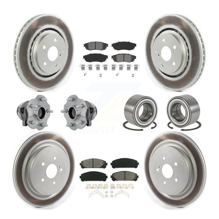 Front Rear Hub Bearing Coated Disc Brake Rotor & Pads Kit (10Pc) For 2016 Lexus RX350 FWD KBB-130966