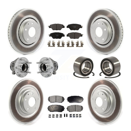 Front Rear Hub Bearing Coated Brake Rotor And Pad Kit (10Pc) For 2016-2018 Mazda CX-9 FWD KBB-130973