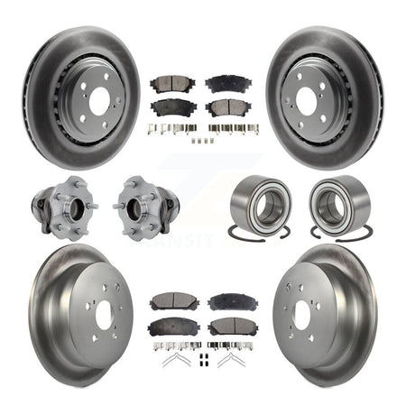 Front Rear Hub Bearing Coat Brake Rotor Pads Kit (10Pc) For Toyota Highlander Lexus RX350 KBB-130980