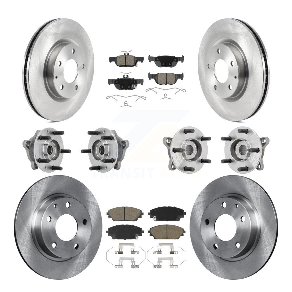 Front Rear Hub Bearing Disc Brake Rotor And Pads Kit (10Pc) For 2020-2022 Mazda CX-30 AWD KBB-130985