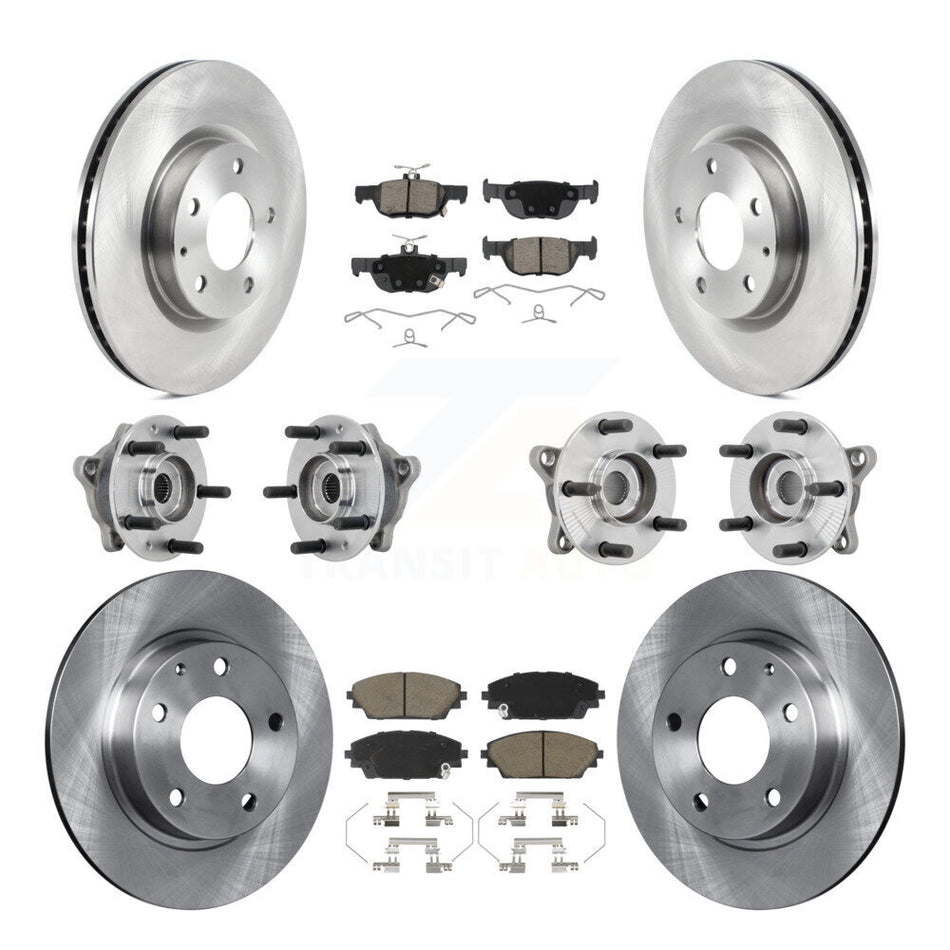 Front Rear Hub Bearing Disc Brake Rotor And Pads Kit (10Pc) For 2020-2022 Mazda CX-30 AWD KBB-130985
