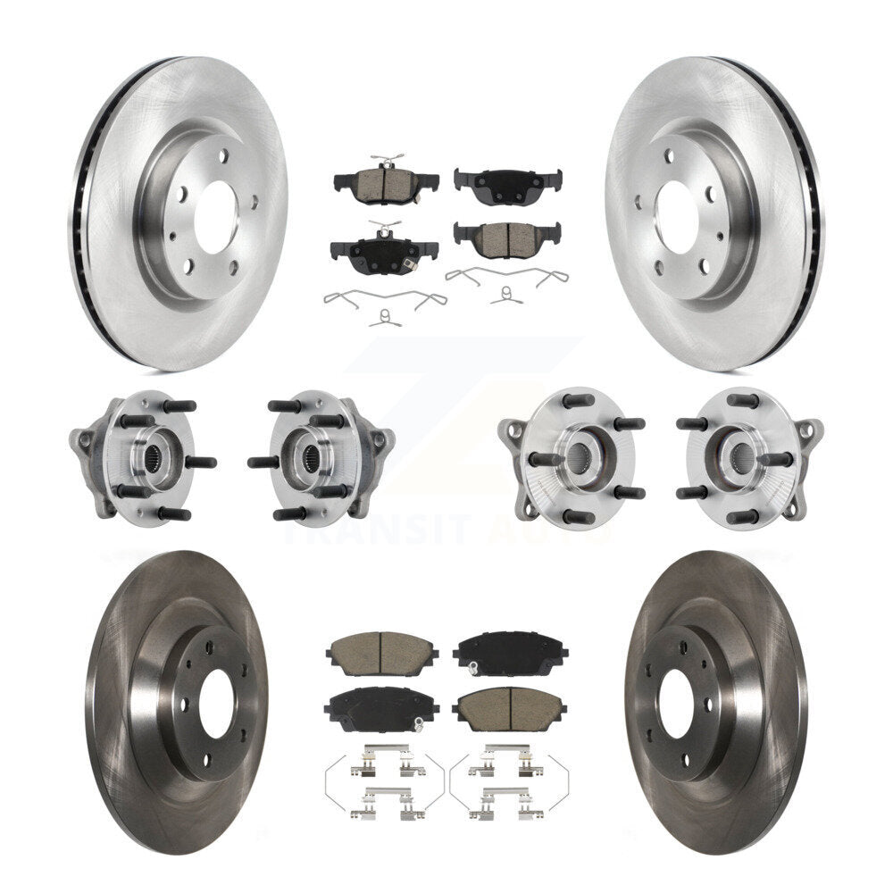 Front Rear Hub Bearing Disc Brake Rotor And Pads Kit (10Pc) For 2020-2022 Mazda CX-30 AWD KBB-130986