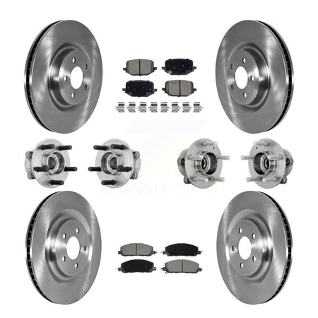 Front Rear Hub Bearing Brake Rotor Pad Kit (10Pc) For Lincoln Aviator Ford Police Utility KBB-130990