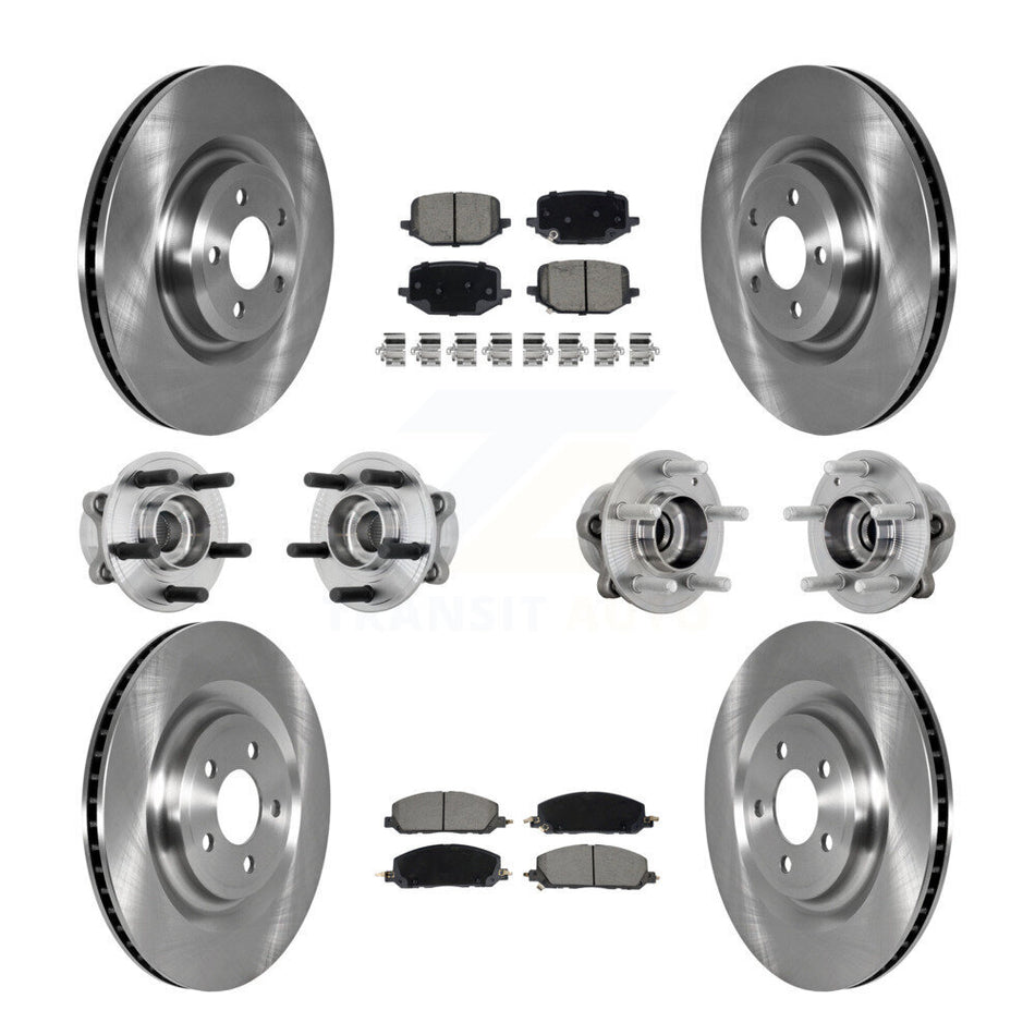 Front Rear Hub Bearing Brake Rotor Pad Kit (10Pc) For Lincoln Aviator Ford Police Utility KBB-130990