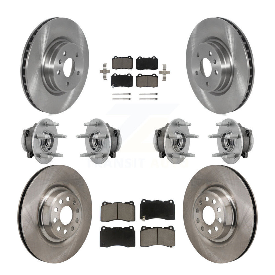 Front Rear Hub Bearing Assembly Disc Brake Rotors And Ceramic Pads Kit (10Pc) For Tesla S KBB-130992